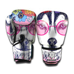 Hippie Siberian Husky Print Boxing Gloves