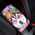 Hippie Siberian Husky Print Car Center Console Cover