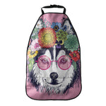 Hippie Siberian Husky Print Car Seat Organizers