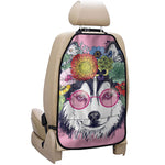 Hippie Siberian Husky Print Car Seat Organizers