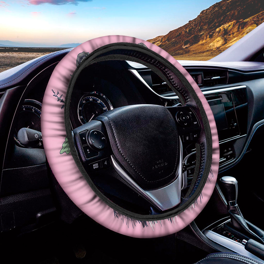 Hippie Siberian Husky Print Car Steering Wheel Cover