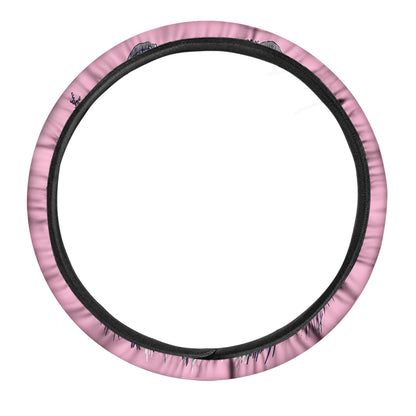 Hippie Siberian Husky Print Car Steering Wheel Cover