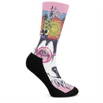 Hippie Siberian Husky Print Crew Socks