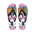 Hippie Siberian Husky Print Flip Flops
