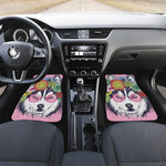 Hippie Siberian Husky Print Front and Back Car Floor Mats
