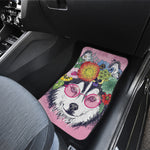 Hippie Siberian Husky Print Front Car Floor Mats