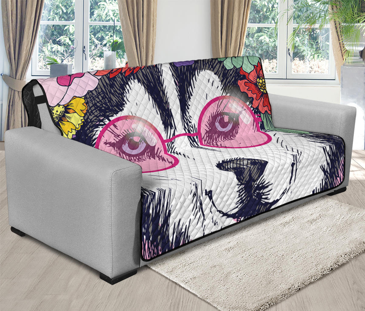 Hippie Siberian Husky Print Futon Protector