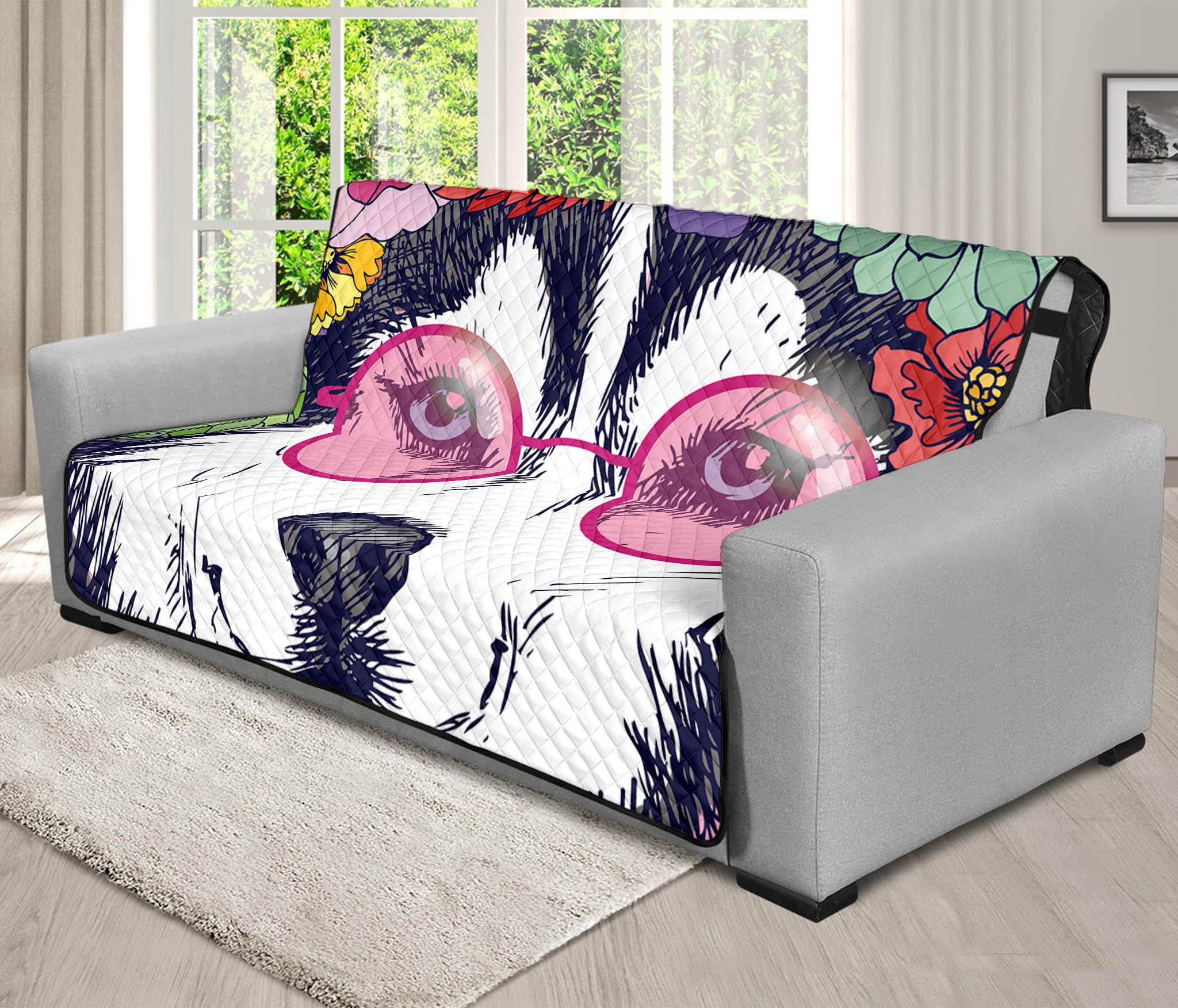 Hippie Siberian Husky Print Futon Protector