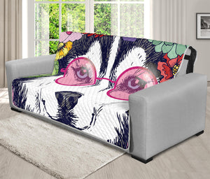 Hippie Siberian Husky Print Futon Protector