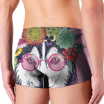 Hippie Siberian Husky Print Men's Boxer Briefs