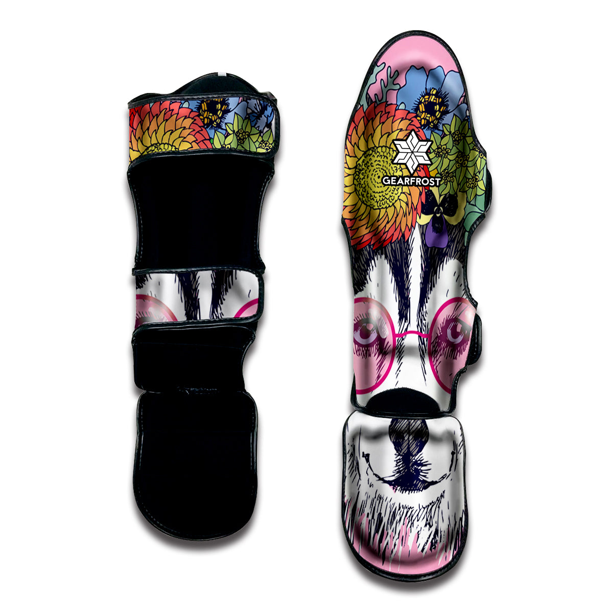 Hippie Siberian Husky Print Muay Thai Shin Guard