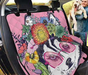 Hippie Siberian Husky Print Pet Car Back Seat Cover