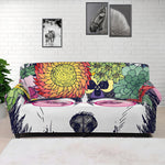 Hippie Siberian Husky Print Sofa Cover
