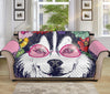 Hippie Siberian Husky Print Sofa Protector