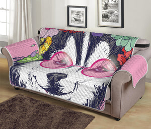 Hippie Siberian Husky Print Sofa Protector