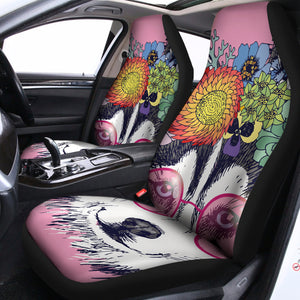 Hippie Siberian Husky Print Universal Fit Car Seat Covers