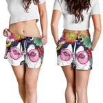 Hippie Siberian Husky Print Women's Shorts