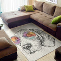 Hipster Beagle With Glasses Print Floor Mat
