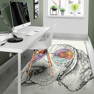 Hipster Beagle With Glasses Print Area Rug