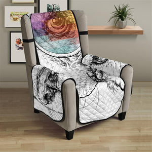 Hipster Beagle With Glasses Print Armchair Protector