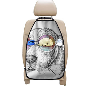 Hipster Beagle With Glasses Print Car Seat Organizers