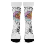 Hipster Beagle With Glasses Print Crew Socks