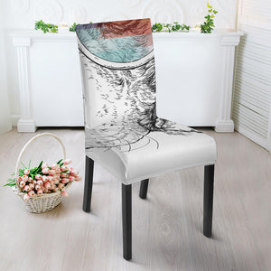 Hipster Beagle With Glasses Print Dining Chair Slipcover