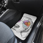 Hipster Beagle With Glasses Print Front Car Floor Mats