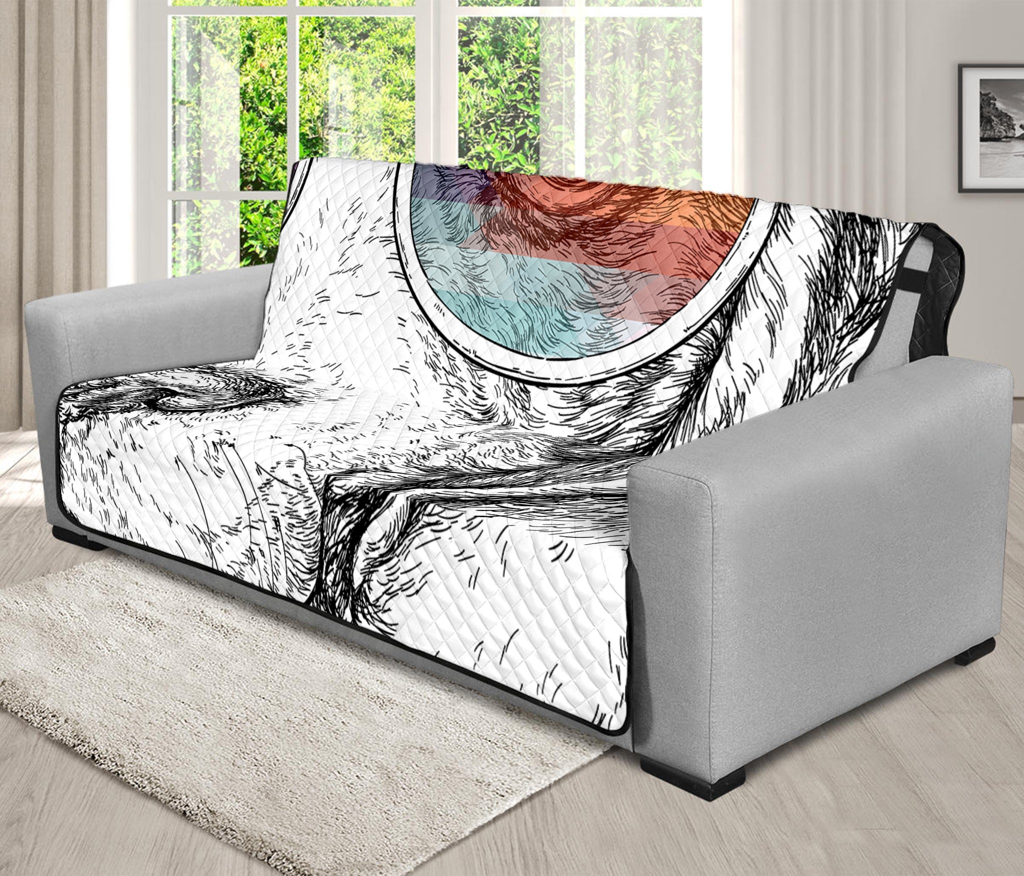 Hipster Beagle With Glasses Print Futon Protector