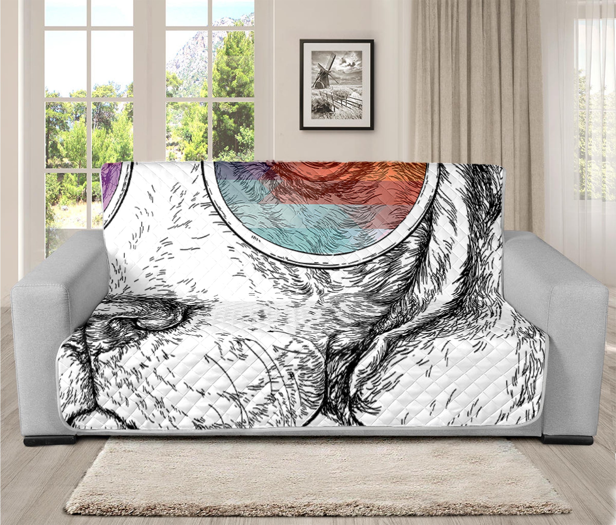 Hipster Beagle With Glasses Print Futon Protector