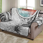 Hipster Beagle With Glasses Print Loveseat Protector