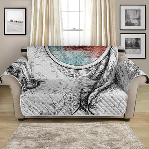 Hipster Beagle With Glasses Print Loveseat Protector