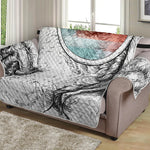 Hipster Beagle With Glasses Print Loveseat Protector