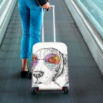 Hipster Beagle With Glasses Print Luggage Cover