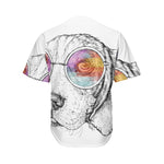 Hipster Beagle With Glasses Print Men's Baseball Jersey