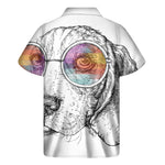 Hipster Beagle With Glasses Print Men's Short Sleeve Shirt