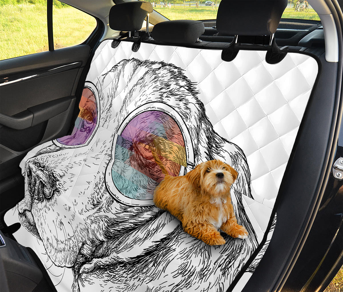 Hipster Beagle With Glasses Print Pet Car Back Seat Cover