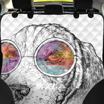 Hipster Beagle With Glasses Print Pet Car Back Seat Cover