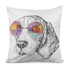 Hipster Beagle With Glasses Print Pillow Cover