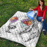 Hipster Beagle With Glasses Print Quilt