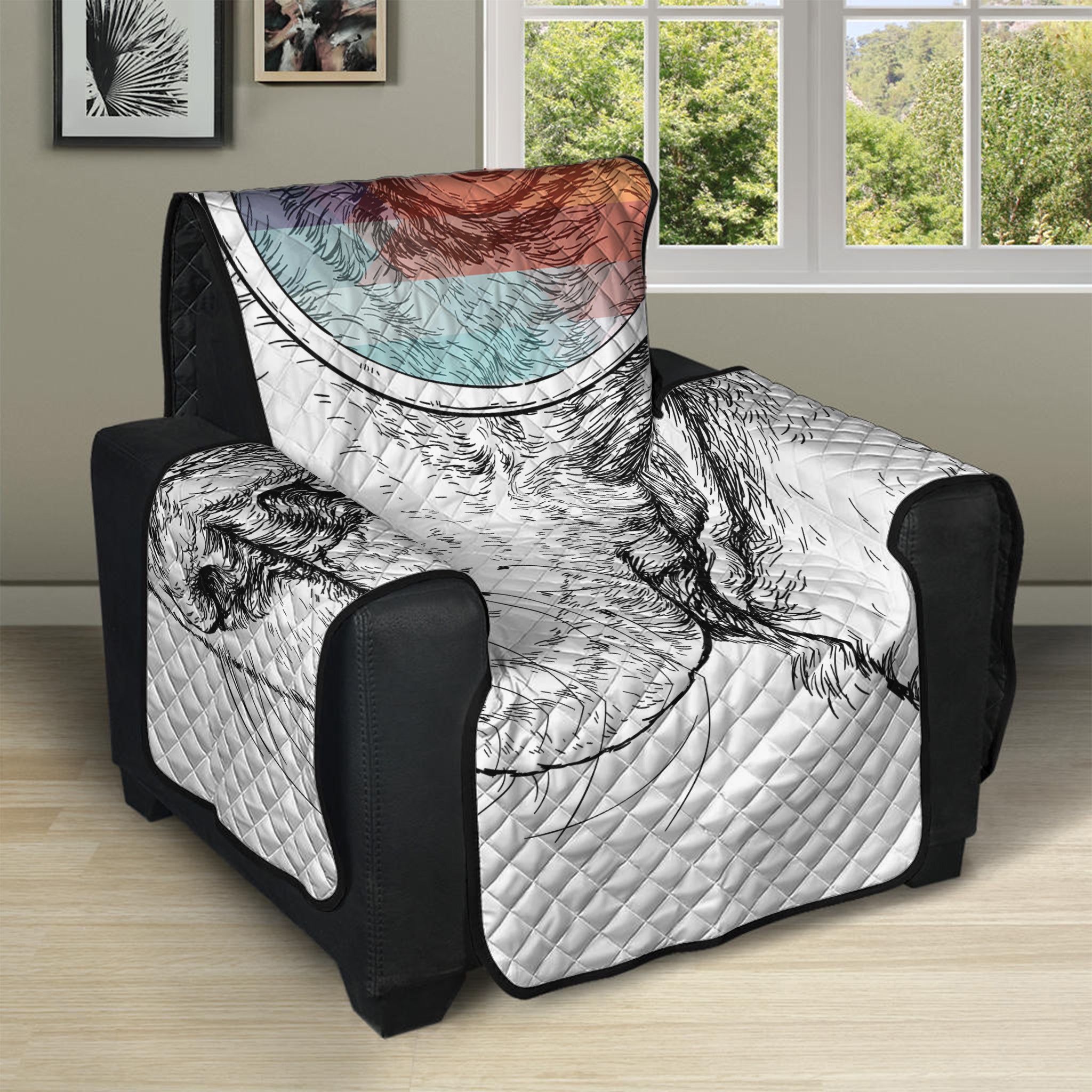 Hipster Beagle With Glasses Print Recliner Protector