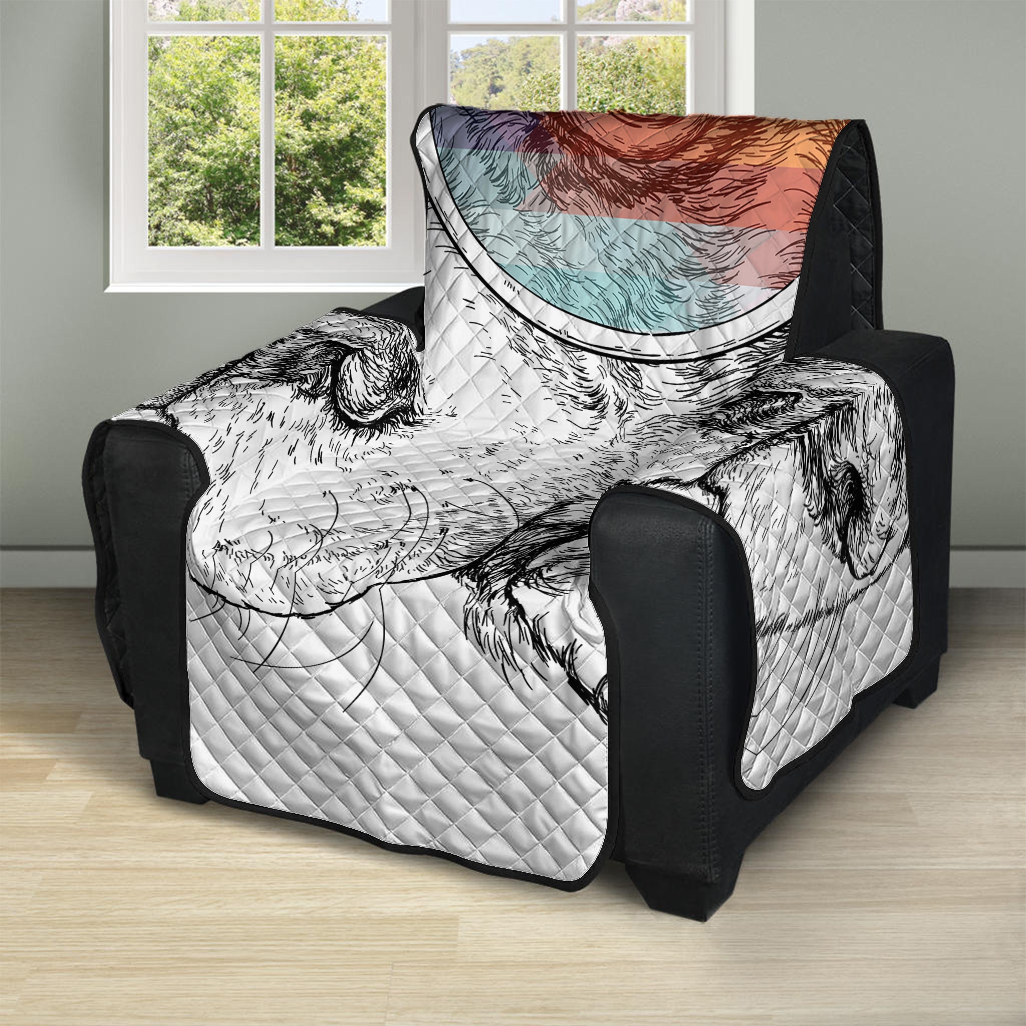 Hipster Beagle With Glasses Print Recliner Protector