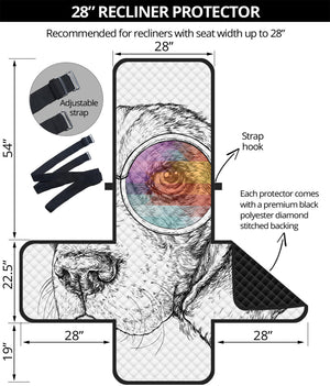 Hipster Beagle With Glasses Print Recliner Protector