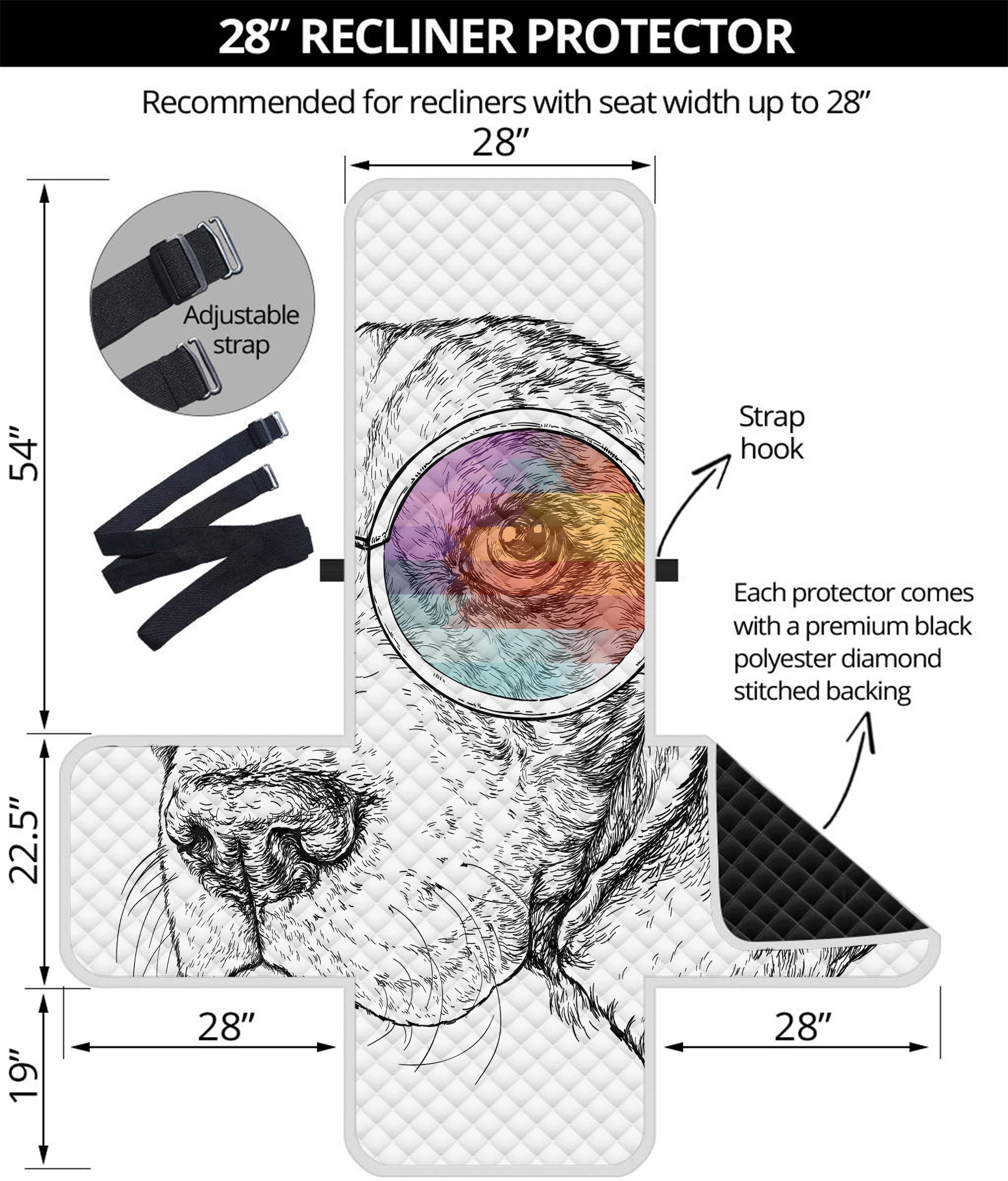 Hipster Beagle With Glasses Print Recliner Protector