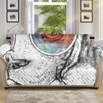 Hipster Beagle With Glasses Print Sofa Protector