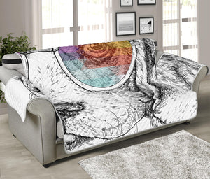 Hipster Beagle With Glasses Print Sofa Protector