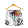 Hipster Beagle With Glasses Print Women's Shorts