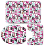 Hipster Chihuahua Pattern Print 3 Piece Bath Mat Set