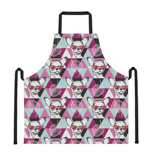 Hipster Chihuahua Pattern Print Apron