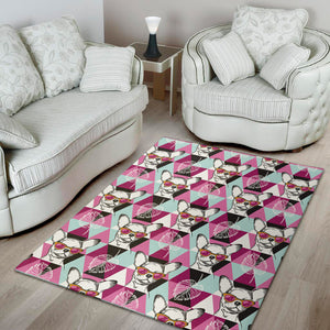 Hipster Chihuahua Pattern Print Area Rug